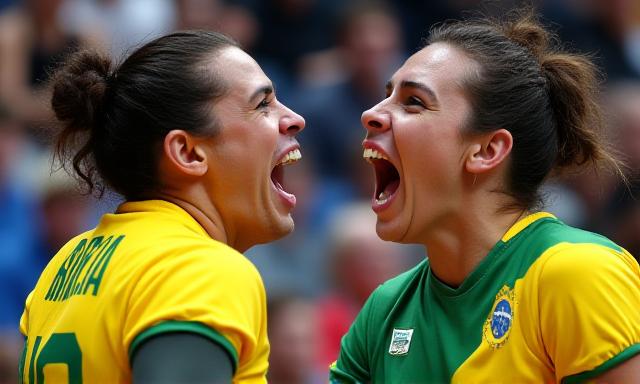 Atletas brasileiros comemorando vaga nas Olimpíadas