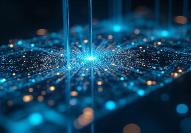 Interface digital futurista representando IA generativa